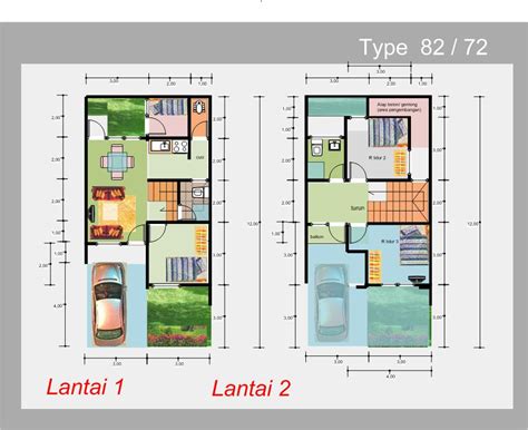 30+ Denah Rumah 2 Lantai untuk Rumah Mungil - Rumahku Unik