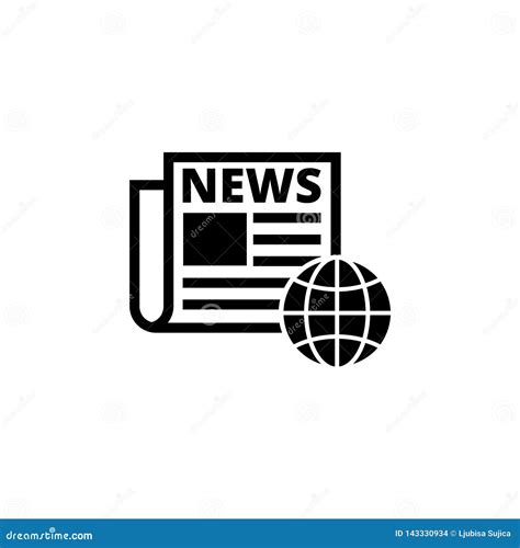 Global News Icon, World News Logo Stock Vector - Illustration of newspaper, graph: 143330934