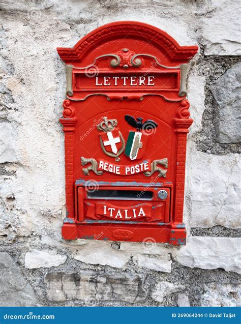 Red Italian house mailbox editorial stock image. Image of mailbox ...