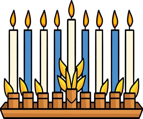 Hanukkah Menorah Cartoon Colored Clipart 12626505 Vector Art at Vecteezy