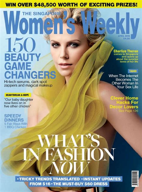 CHARLIZE THERON in Women’s Weekly Magazine, Singapore April 2016 Issue ...