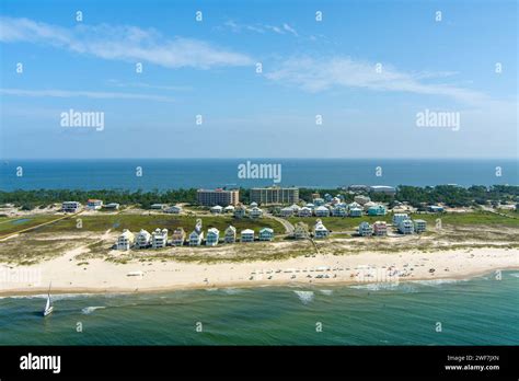 Drone photography of the beach at Fort Morgan, Alabama Stock Photo - Alamy