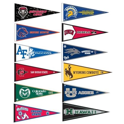 Mountain West Pennant Set includes all Mountain West Conference team ...