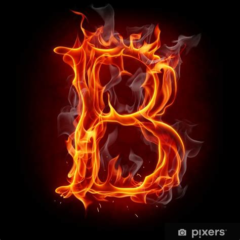 Wall Mural Fire font. Letter B. - PIXERS.US