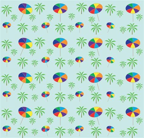 Palm trees, umbrellas seamless pattern. Vector illustration. 8341076 ...