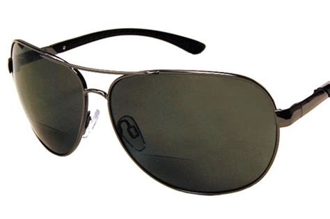 Polarized Aviator Bifocal Sun Reading Glasses/Smoke - EyeNeeds