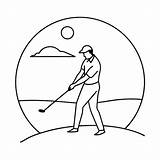 Golfer coloring Pages For Book  Premium AI Generated Vector sketch template