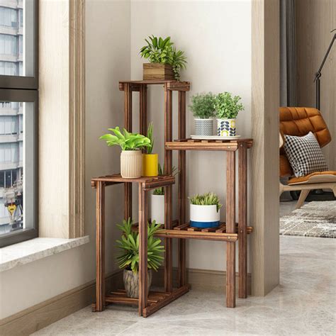 Corner Wooden Flower Plant Stands Home Bathroom Stand Rack Shelf Outdoor Patio for sale online ...