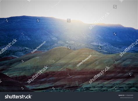 Sunrise Behind Painted Hills Central Oregon Stock Photo 1135609385 ...