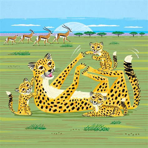 Cheetahs and Gazelles Animal illustration Childrens art | Etsy Canvas Wall Art, Canvas Prints ...