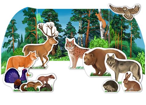 Wild Animals. Forest Habitat Diorama | BuyLapbook