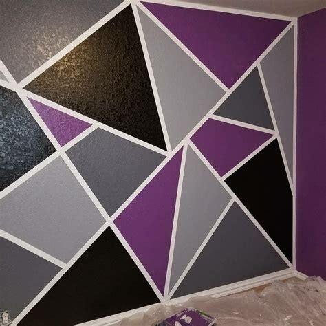 Geometric accent wall, came out great! | 1000 em 2020 | Pintura de ...