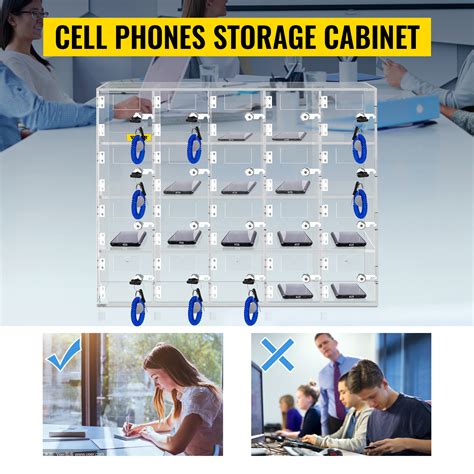 VEVOR Cell Phone Storage Locker, 20 Slots Acrylic Material with Door ...