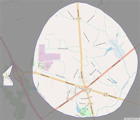 Map of Newton Grove town