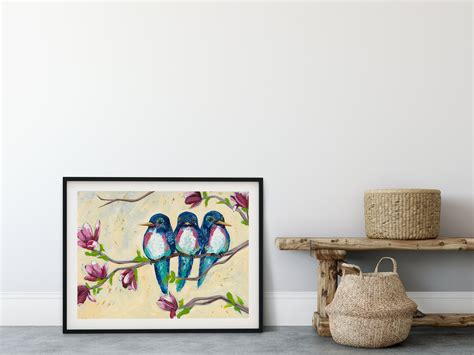 Three Little Birds - a beautiful and joyful bird painting filled with ...