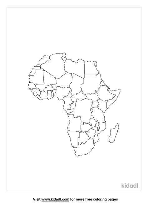 Map Of Africa Coloring Pages For Kids