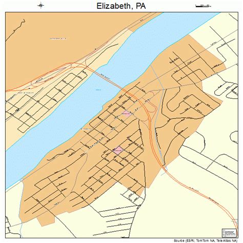 Elizabeth Pennsylvania Street Map 4222992