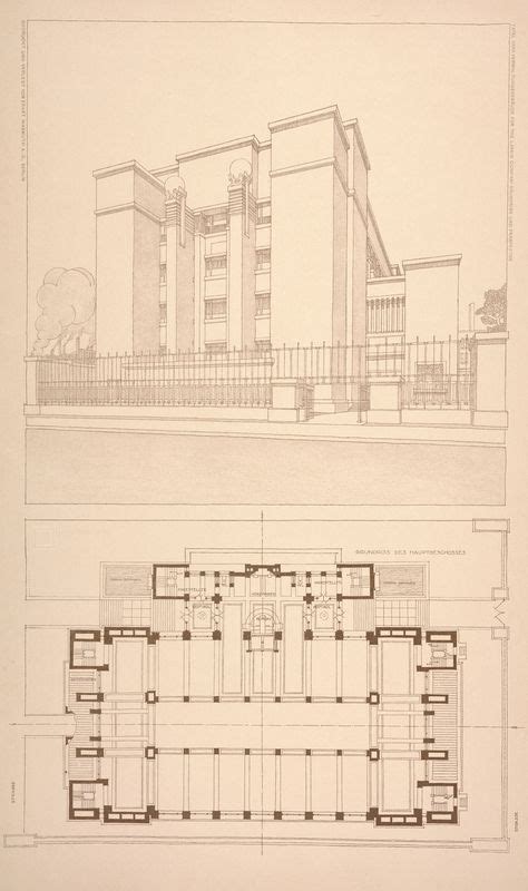 Administration building for the Larkin Co. floor plan and perspective ...