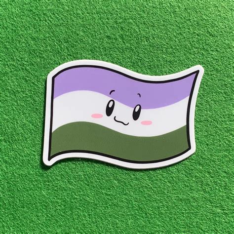 Genderqueer Pride Flag 3x2 Die-cut Vinyl Sticker | Etsy