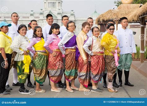 Thai People Wearing Beautiful National Dress Traditional Style Cloth Editorial Stock Image ...