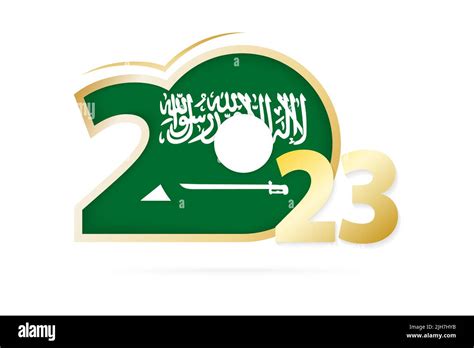 Year 2023 with Saudi Arabia Flag pattern. Vector Illustration Stock ...