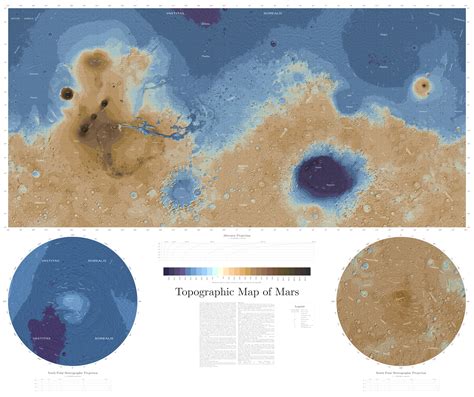 Mars - topographic • Map • PopulationData.net