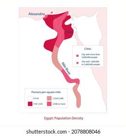 Egypt Population Density Map Vektor Stock Vector (Royalty Free ...