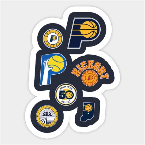 Indiana Pacers 'Logo history' - Indiana Pacers - Sticker | TeePublic