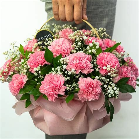 Carnations In A Basket