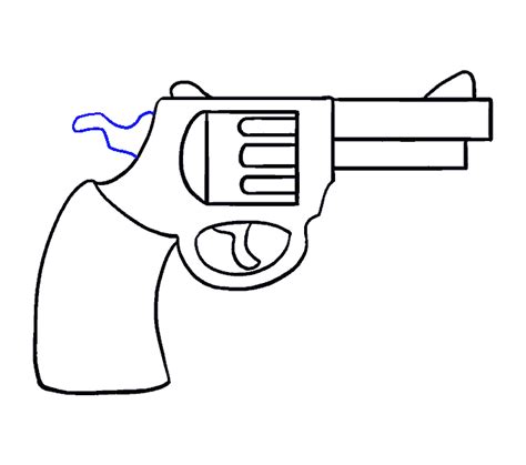 How to Draw a Cartoon Revolver | Easy Drawing Guides