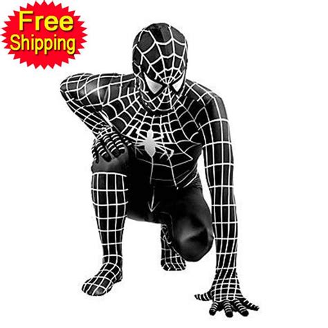 Wholesale Black Spiderman Costume Adult Halloween Costumes For Men Spandex Carnival Superhero ...