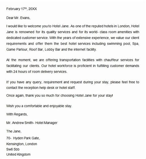 Wedding Hotel Welcome Letter Template Best Of Wel E Letter 9 Free Doc Download Letter Writing ...