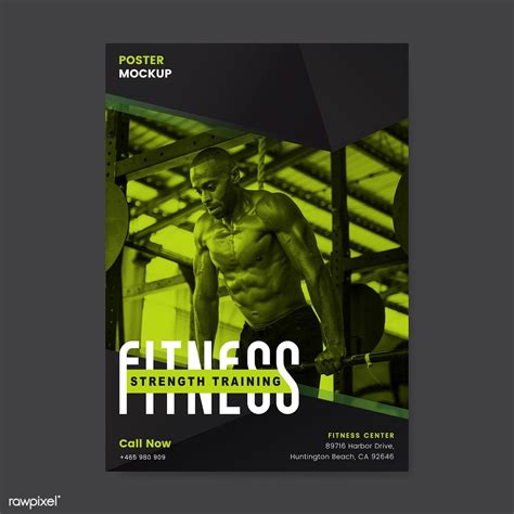 Fitness strength training poster vector | free image by rawpixel.com / manotang | Gym poster ...