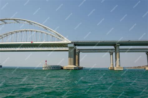 Premium Photo | Crimean bridge.bridge across the kerch strait.