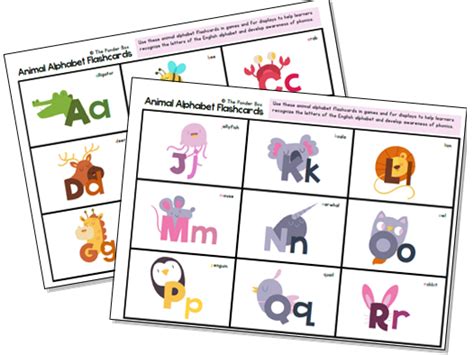 Animal Alphabet Flashcards | Teaching Resources