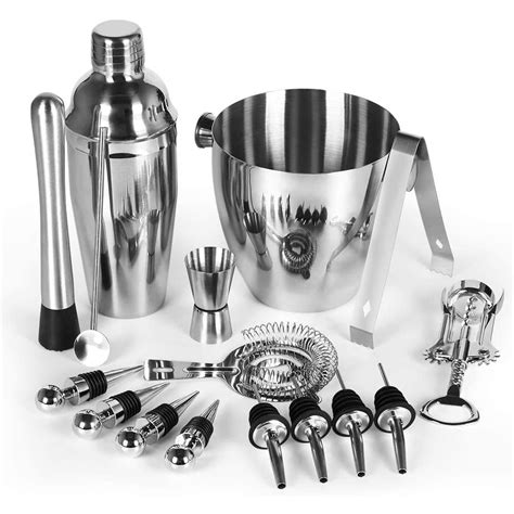 Cocktail Shaker Bar Set 16 Piece, Stainless Steel Professional Bar ...