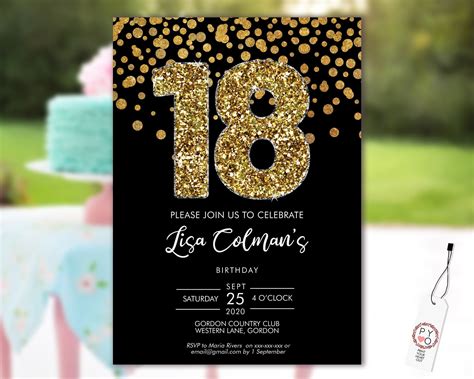 DIY 18th Birthday Confetti Invitation Printable Template - Etsy Canada