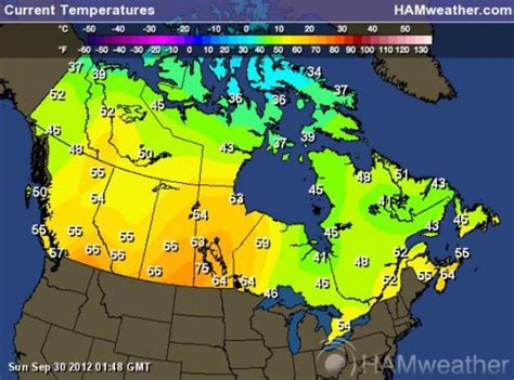 Temperature Canada Weather Map