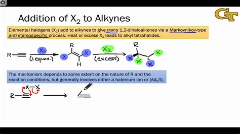 27.04 Halogenation of Alkynes - YouTube