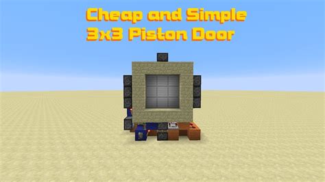 TUTORIAL: Extremely Cheap 3x3 Piston Door [Cheap | Compact - YouTube