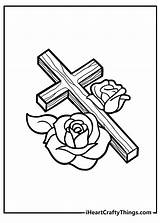 Coloring Pages Of Crosses With Flowers sketch template
