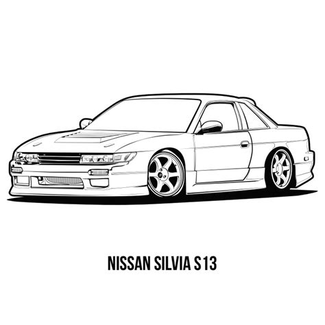 Nissan Silvia S13 Coloring Page – NBKomputer