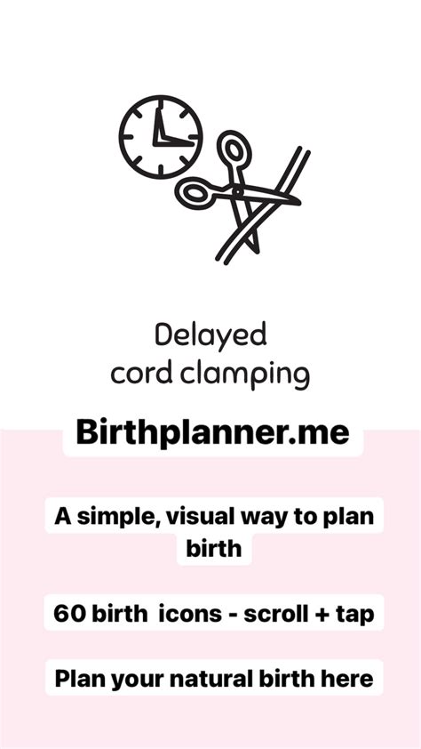 Delayed cord clamping | visual birth plan icon | birth planner | Birth plan template, Birth plan ...