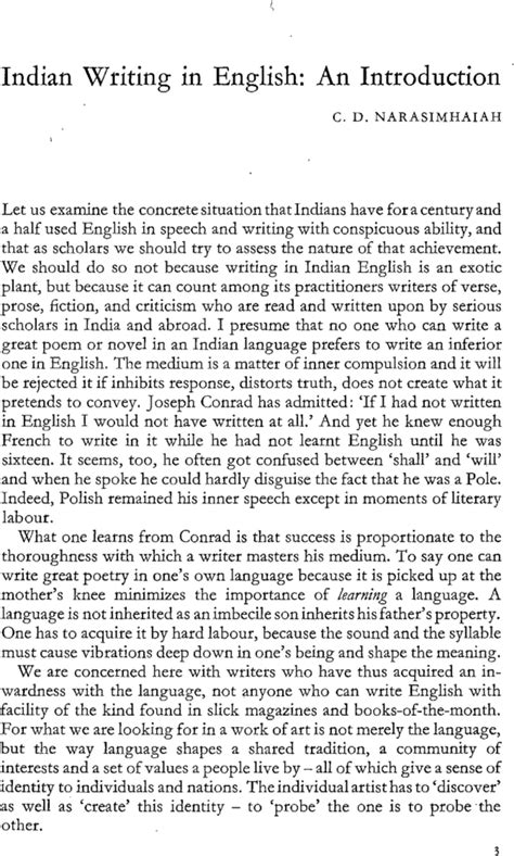 Indian Writing in English: An Introduction - C.D. Narasimhaiah, 1968