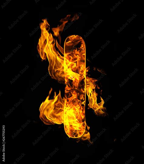 ALPHABETIC FIRE LETTERS, A TO Z , LETTER I , 3D ILLUSTRATION Stock ...