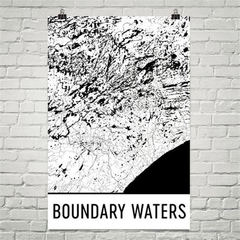 Boundary Waters Map Boundary Waters Art Boundary Waters - Etsy | Water ...