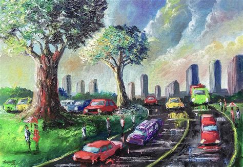 City Life Painting by Anthony Mwangi