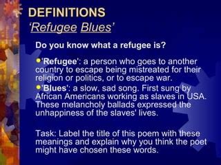 "REFUGEE BLUES" - IGCSE GUIDE | PPT