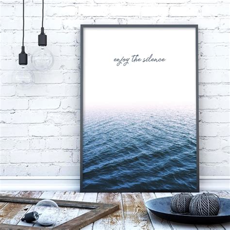 Enjoy the Silence Printed Poster Sea Water Sky Ocean | Etsy