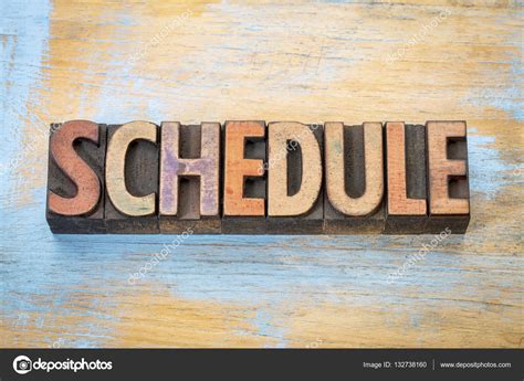 Schedule word in wood type Stock Photo by ©PixelsAway 132738160